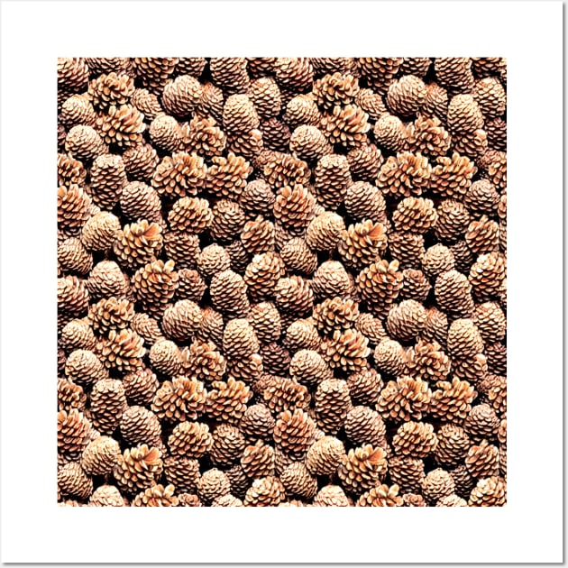 Fall Pinecone Pattern Wall Art by Patternz